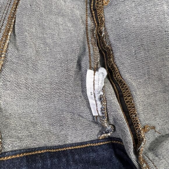 G By Guess Cropped Stretch Denim Jean Jacket Size S Holes Button Down Pockets - Picture 11 of 11